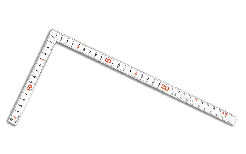 【メール便対応】シンワ測定　曲尺同厚 ホワイト 1尺/30cm 併用目盛 名作　【品番：11105】○