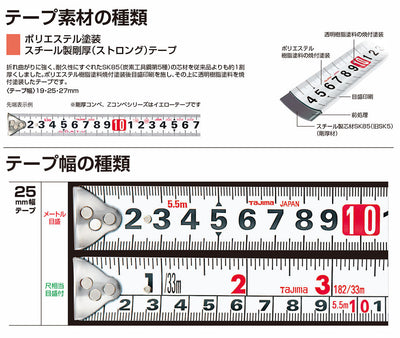 TJMデザイン（TAJIMA）　セフコンベ Zロック-25（メートル目盛）　【品番：SFZL25-80BL】