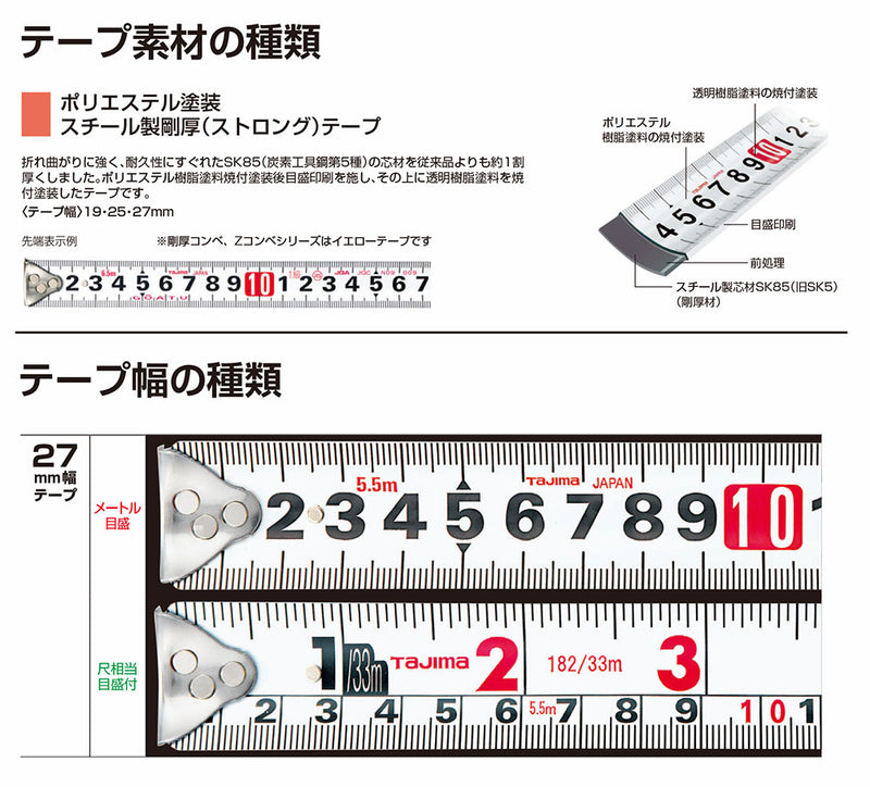 TJMデザイン（TAJIMA）　セフコンベ G3ゴールドロック マグ爪27（尺相当目盛付）　【品番：SFG3GLM27-55BL】