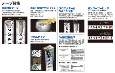 TJMデザイン（TAJIMA）　剛厚セフステンロックマグ25（メートル目盛）　【品番：GASFSLM25-50】