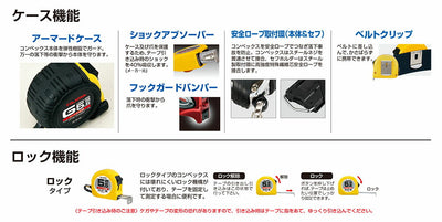 TJMデザイン（TAJIMA）　剛厚Gステンロック25（メートル目盛）　【品番：GAGSL25-50】