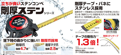 TJMデザイン（TAJIMA）　剛厚セフGステンロックマグ25（メートル目盛）　【品番：GASFGSLM25-65】