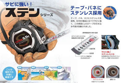 TJMデザイン（TAJIMA）　セフコンベ Gステンロック-25（メートル目盛）　【品番：SFGSL25-55BL】