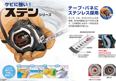 TJMデザイン（TAJIMA）　ステンロック-25（メートル目盛）　【品番：SL25-55BL】