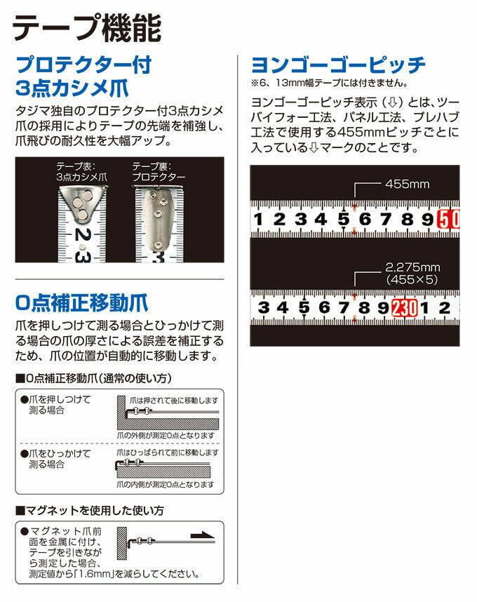 TJMデザイン（TAJIMA）　セフコンベ Gロック-25（メートル目盛）　【品番：SFGL25-55BL】