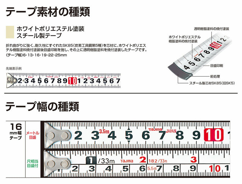 TJMデザイン（TAJIMA）　ハイ-16（尺相当目盛付）　【品番：H1635SBL】