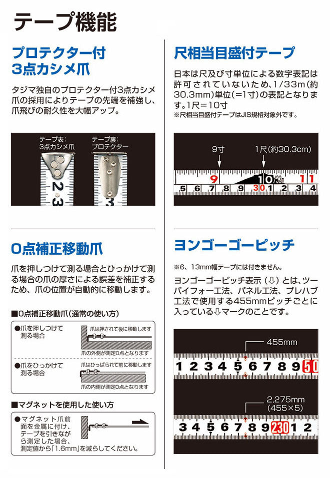 TJMデザイン（TAJIMA）　セフコンベ ロック-25（尺相当目盛付）　【品番：SFL25-55SBL】