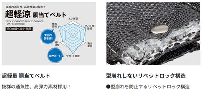 TJMデザイン（TAJIMA）　超軽涼 胴当てベルト Mサイズ　【品番：CKRX800】●