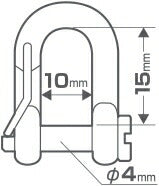 【メール便対応】TJMデザイン（TAJIMA）　シャックル S　【品番：AZ-SS】