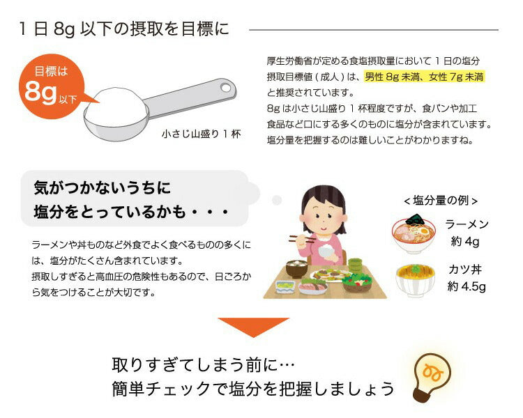 【メール便対応】ドリテック　健康塩分計　ホワイト　【品番：EN-900WT】
