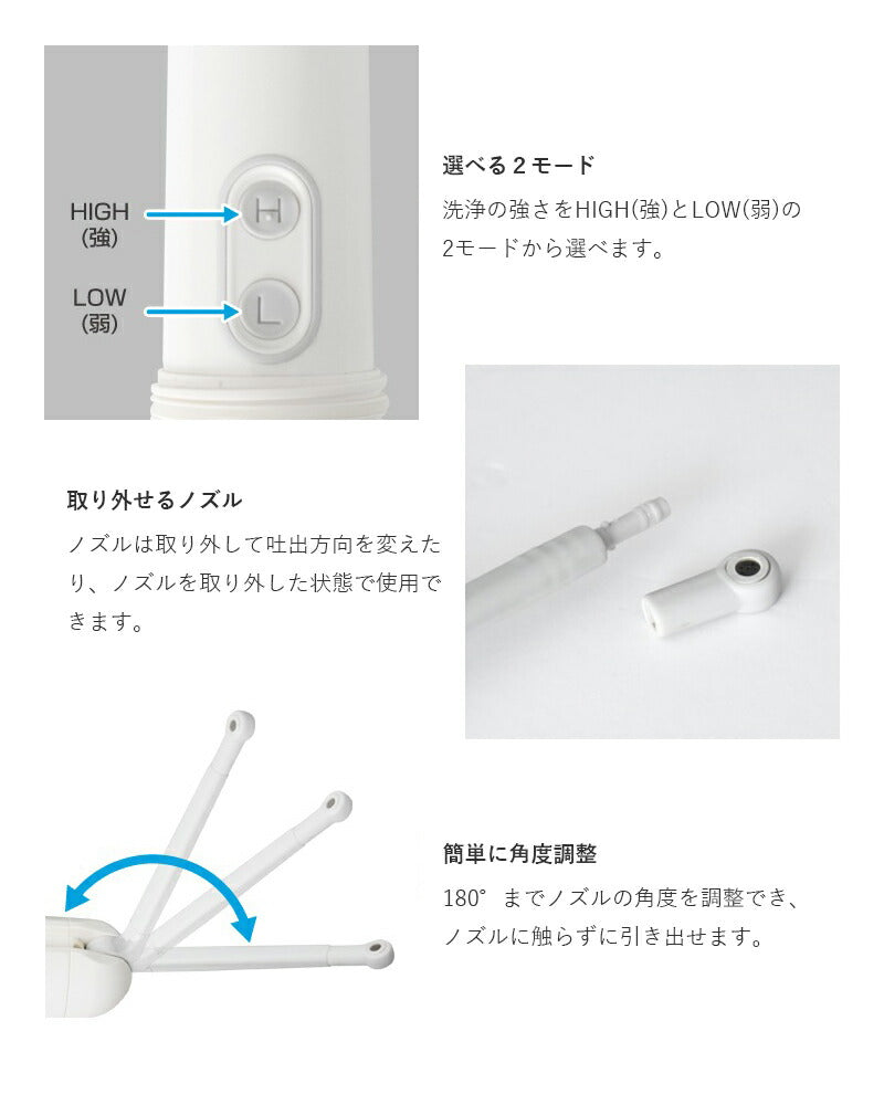 ドリテック　おしり洗浄器「ハンディシャワー」　ホワイト　【品番：PW-100WT】●