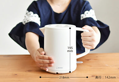 ドリテック　電気ケトル「タルボ」1.0L　ホワイト　【品番：PO-360WT】