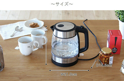 ドリテック　ガラスケトル「エルダー」1.0L　ブラック　【品番：PO-161BK】●