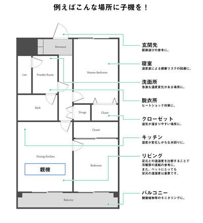 ドリテック　コードレス温湿度計　ホワイト　【品番：O-419WT】