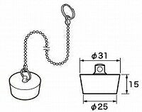 パナソニック　ゴム栓 φ31×φ25 高15 チェーン長さ800　【品番：RLXGVDT402】