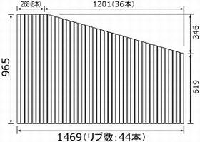 パナソニック　風呂フタ（長辺1470ミリ×短辺965ミリ：R用：巻きフタ：台形：切り欠きなし）　【品番：RLFK76MF1KKRD】●