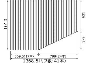 パナソニック　風呂フタ（長辺1368.5ミリ×短辺1010ミリ：L用：巻きフタ：台形：切り欠きなし）　【品番：RL91041LD】