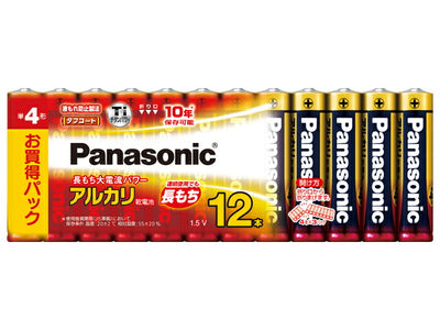 パナソニック　アルカリ乾電池単4形12個パック　【品番：LR03XJ/12SW】