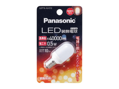 パナソニック　LED装飾電球 0.5W（電球色相当） E12口金　【品番：LDT1LGE12】