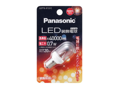 パナソニック　LED装飾電球 0.7W（電球色相当） E12口金　【品番：LDT1LE12C】