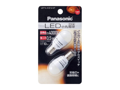 パナソニック　LED小丸電球 0.5W 2個入（電球色相当） E12口金　【品番：LDT1LHE122T】
