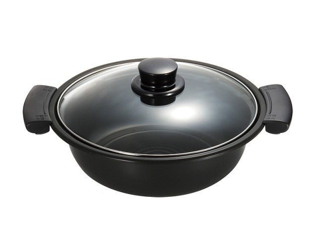 パナソニック　IH調理器用　ガラスふたつき専用鍋（ブラック）　【品番：KZ-AN10-K】●