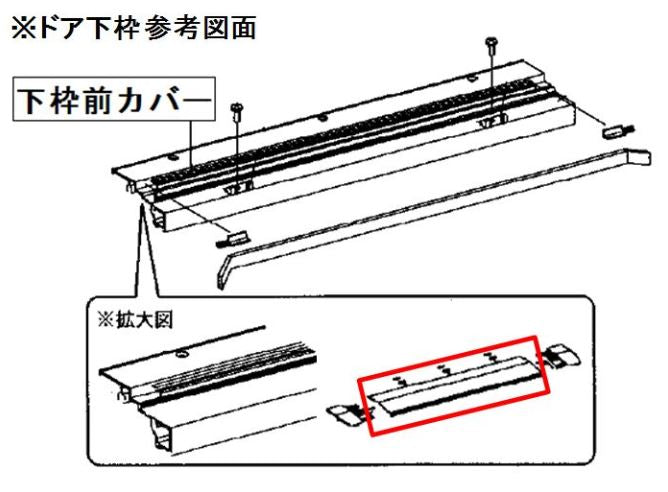 パナソニック　下枠前カバーセット L=680 白用　【品番：RLXGVGB511Z】●