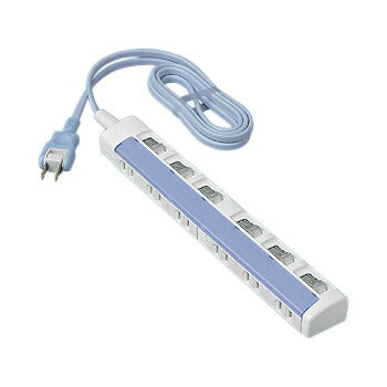 パナソニック　ザ・タップ スイッチシリーズ（6コ口）（スナップキャップ・1mコード付）（ブルー）　【品番：WHS2616DKP】