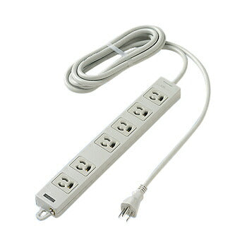パナソニック　OAタップ（接地15A抜け止め形）（6コ口・グレー）（3mコード付）（マグネット付）（電源表示付）　【品番：WCH24363H】