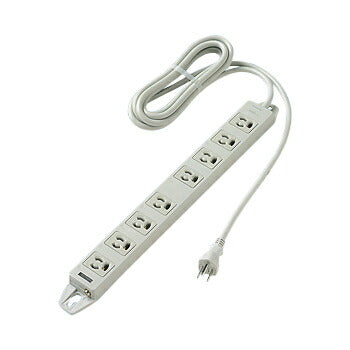 パナソニック　OAタップ（接地15A抜け止め形）（8コ口・グレー）（3mコード付）（マグネット付）（電源表示付）　【品番：WCH24383H】