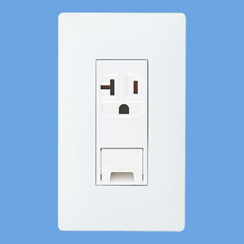 パナソニック　アドバンスシリーズ 15A・20A兼用埋込アースターミナル付接地コンセント（金属枠付）（セラミックホワイト）　【品番：WTL19313W】