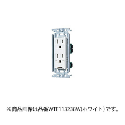 パナソニック　コスモシリーズワイド21 埋込アースターミナル付接地ダブルコンセント（金属枠付）（グレー）　【品番：WTF113238H 】