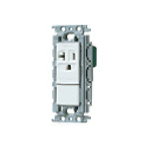 パナソニック　15A・20A兼用埋込接地コンセント（ブランクチップ付）（絶縁枠付）（ホワイト）　【品番：WTF19214WK】