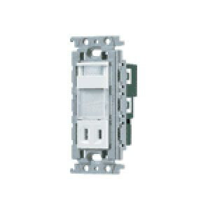 パナソニック　コスモシリーズワイド21 埋込熱線センサ付ナイトライト（LED:電球色）（明るさセンサ・コンセント付）（ホワイト）　【品番：WTF4065W】