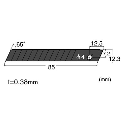 【メール便対応】エヌティー　NTカッター　替刃中型H超鋭角黒刃/10枚　【品番：BH23P】