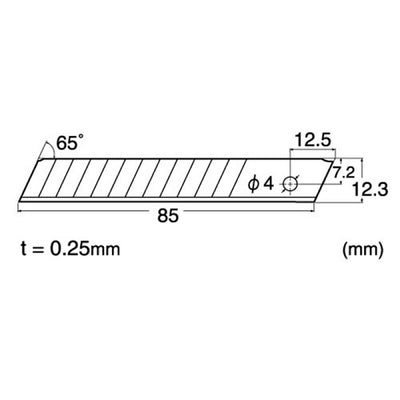 【メール便対応】エヌティー　NTカッター　替刃中型H 薄刃/20枚　【品番：BH1P】