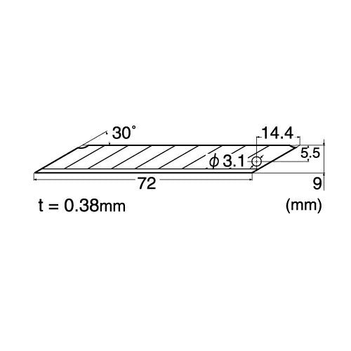 【メール便対応】エヌティー　NTカッター　替刃デザインD 30°連続刃/50枚　【品番：BD-50P】
