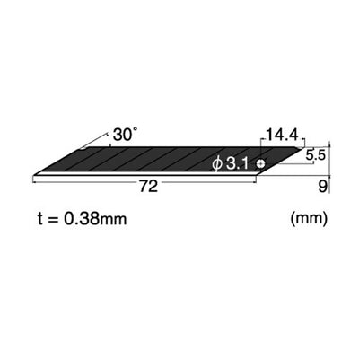 【メール便対応】エヌティー　NTカッター　替刃デザインD 30°連続黒刃/100枚　【品番：BD-2000】