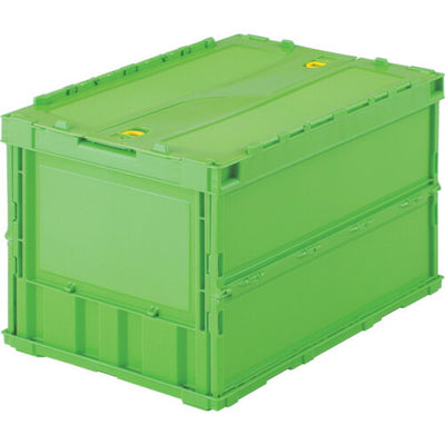 トラスコ中山（TRUSCO）　薄型折りたたみコンテナ 50Lロックフタ付　緑　【品番：TR-C50B（GN）】●