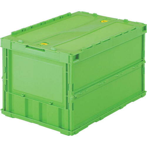 トラスコ中山（TRUSCO）　薄型折りたたみコンテナ 50Lロックフタ付　緑　【品番：TR-C50B（GN）】●