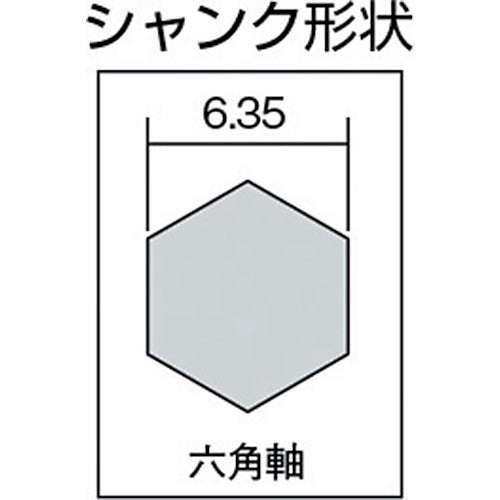 トラスコ中山（TRUSCO）　六角軸ステップドリル 3枚刃チタンコーティング 5〜22mm　【品番：3S-NMS-22G】