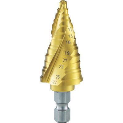 トラスコ中山（TRUSCO）　ステップドリル 3枚刃チタンコーティング 5〜27mm 段数12　【品番：3S-NMS-27G】