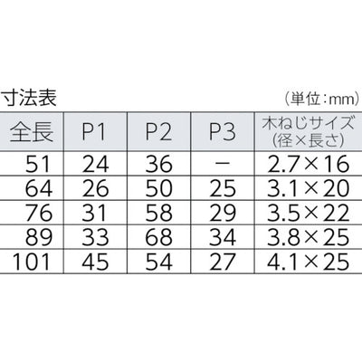 トラスコ中山（TRUSCO）　スチール製厚口蝶番 生地仕上げ 全長89mm （10個入）　【品番：888-89N】