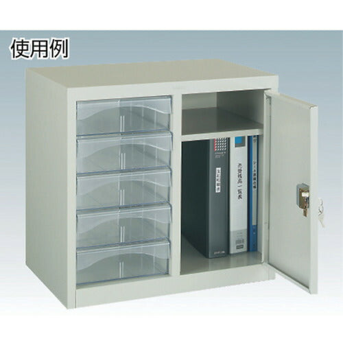 トラスコ中山（TRUSCO）　レターケース A4型・扉棚付コンビ 浅型引出し10個　【品番：A4-S210K】