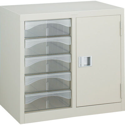 トラスコ中山（TRUSCO）　レターケース A4型・扉棚付コンビ 深型引出し5個　【品番：A4-W205K】