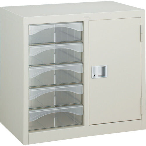 トラスコ中山（TRUSCO）　レターケース A4型・扉棚付コンビ 深型引出し5個　【品番：A4-W205K】