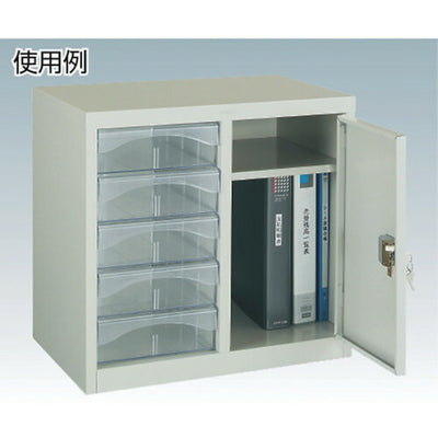 トラスコ中山（TRUSCO）　レターケース A4型・扉棚付コンビ 深型引出し5個　【品番：A4-W205K】