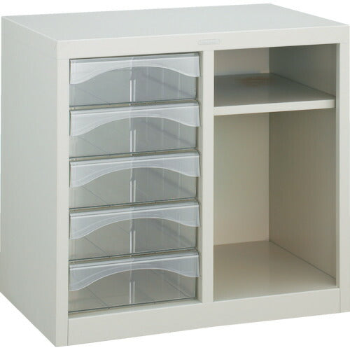 トラスコ中山（TRUSCO）　レターケース A4型・棚付コンビ 深型引出し5個　【品番：A4-W205T】