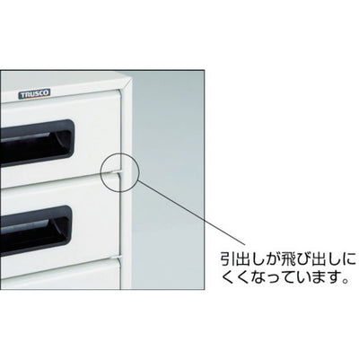 トラスコ中山（TRUSCO）　αレターケース スチール深型3段 引出飛出し防止型　【品番：A4-W3N】