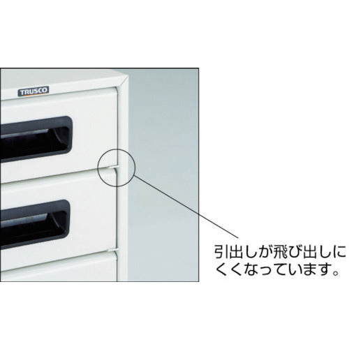 トラスコ中山（TRUSCO）　αレターケース スチール深型3段 引出飛出し防止型　【品番：A4-W3N】